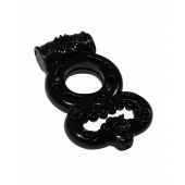 Чёрное эрекционное кольцо Rings Treadle с подхватом - Lola Games - в Камышине купить с доставкой