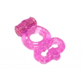 Розовое эрекционное кольцо Rings Treadle с подхватом - Lola Games - в Камышине купить с доставкой