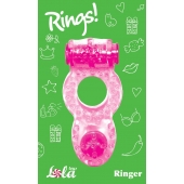 Розовое эрекционное кольцо с вибрацией Rings Ringer - Lola Games - в Камышине купить с доставкой