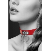 Красный узенький чокер с кольцом - Bijoux Pour Toi - купить с доставкой в Камышине