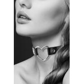 Чёрный чокер с кольцом в форме сердца - Bijoux Pour Toi - купить с доставкой в Камышине