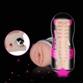 Мастурбатор-вагина Sex In A Can Vibra Vagina Tunnel - Lovetoy - в Камышине купить с доставкой