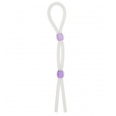Прозрачное эрекционное кольцо-лассо SILICONE LASSO COCK RING DUAL BEADS - NMC - в Камышине купить с доставкой