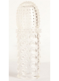 Прозрачная закрытая гелевая насадка - 13,5 см. - Toyfa Basic - в Камышине купить с доставкой