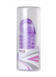 Закрытая фиолетовая насадка с 2 отростками - 13 см. - Toyfa Basic - в Камышине купить с доставкой