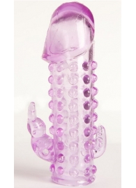 Закрытая фиолетовая насадка с 2 отростками - 13 см. - Toyfa Basic - в Камышине купить с доставкой