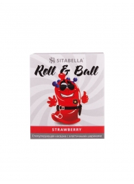 Стимулирующий презерватив-насадка Roll   Ball Strawberry - Sitabella - купить с доставкой в Камышине