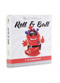 Стимулирующий презерватив-насадка Roll   Ball Strawberry - Sitabella - купить с доставкой в Камышине