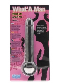 Чёрная насадка на пенис для анальной стимуляции WHATA MAN - 16 см. - Seven Creations - в Камышине купить с доставкой