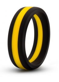 Черно-желтое силиконовое эрекционное кольцо Silicone Go Pro Cock Ring - Blush Novelties - в Камышине купить с доставкой