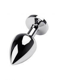 Серебристая коническая анальная пробка с красным кристаллом - 8 см. - ToyFa - купить с доставкой в Камышине