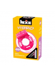 Розовое эрекционное виброкольцо Luxe VIBRO  Ужас Альпиниста  + презерватив - Luxe - в Камышине купить с доставкой