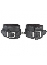 Черные фиксаторы для ног на цепи с мехом внутри - Lux Fetish - купить с доставкой в Камышине