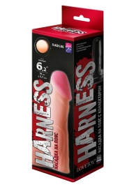 Телесная реалистичная насадка на Harness с коннектором BLACK LINE - 17 см. - LOVETOY (А-Полимер) - купить с доставкой в Камышине
