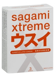 Ультратонкие презервативы Sagami Xtreme SUPERTHIN - 3 шт. - Sagami - купить с доставкой в Камышине