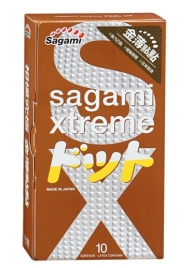 Презервативы Sagami Xtreme FEEL UP с точечной текстурой и линиями прилегания - 10 шт. - Sagami - купить с доставкой в Камышине