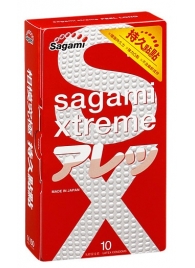 Утолщенные презервативы Sagami Xtreme Feel Long с точками - 10 шт. - Sagami - купить с доставкой в Камышине