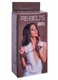 Коричневые кожаные наручники Maya - Rebelts - купить с доставкой в Камышине