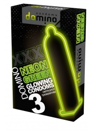 Презервативы DOMINO Neon Green со светящимся в темноте кончиком - 3 шт. - Domino - купить с доставкой в Камышине