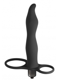 Черная вибронасадка для двойного проникновения Flirtini - 15,9 см. - Lola Games - купить с доставкой в Камышине