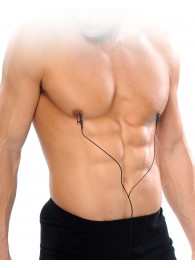 Черные электрические зажимы для сосков Shock Therapy Nipple Clamps - Pipedream - купить с доставкой в Камышине