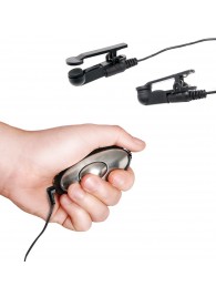 Черные электрические зажимы для сосков Shock Therapy Nipple Clamps - Pipedream - купить с доставкой в Камышине