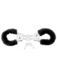 Меховые чёрные наручники Beginner s Furry Cuffs - Pipedream - купить с доставкой в Камышине