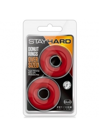 Набор из 2 красных эрекционных колец DONUT RINGS OVERSIZED - Blush Novelties - в Камышине купить с доставкой