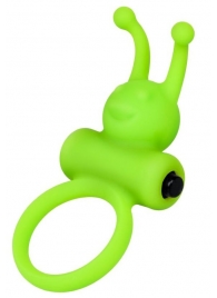 Зеленое эрекционное виброкольцо на пенис Cock Ring - A-toys - в Камышине купить с доставкой