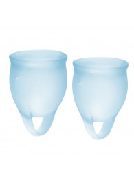 Набор голубых менструальных чаш Feel confident Menstrual Cup - Satisfyer - купить с доставкой в Камышине