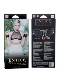 Черные мягкие наручники Entice French Cuffs с цепью - California Exotic Novelties - купить с доставкой в Камышине