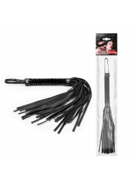 Черная гладкая плеть-флоггер с ручкой - 40 см. - Notabu - купить с доставкой в Камышине