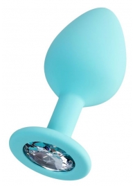 Мятная анальная втулка Brilliant с прозрачным кристаллом - 8 см. - ToyFa - купить с доставкой в Камышине