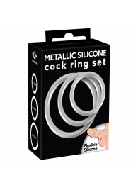 Набор из 3 эрекционных колец под металл Metallic Silicone Cock Ring Set - Orion - в Камышине купить с доставкой