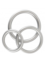 Набор из 3 эрекционных колец под металл Metallic Silicone Cock Ring Set - Orion - в Камышине купить с доставкой