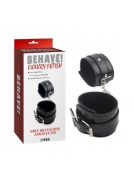 Черные оковы на ноги Obey Me Leather Ankle Cuffs - Chisa - купить с доставкой в Камышине