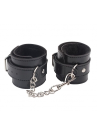 Черные оковы на ноги Obey Me Leather Ankle Cuffs - Chisa - купить с доставкой в Камышине