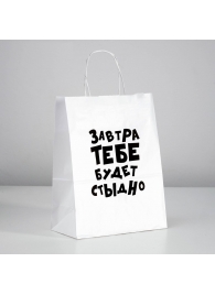 Подарочный пакет  Завтра тебе будет стыдно  - 30 х 24 см. - UPAK LAND - купить с доставкой в Камышине