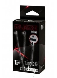 Черные зажимы на соски и клитор на цепочке DELUXE NIPPLE   CLIT CLAMPS - Dream Toys - купить с доставкой в Камышине