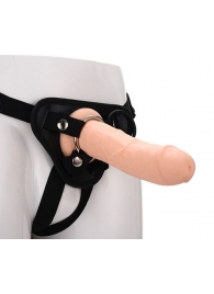 Черные трусики с телесной насадкой STRAP ON REAL DILDO - 21 см. - Dream Toys - купить с доставкой в Камышине