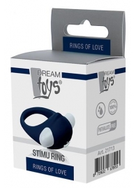 Гладкое синее эрекционное виброкольцо STIMU RING - Dream Toys - в Камышине купить с доставкой