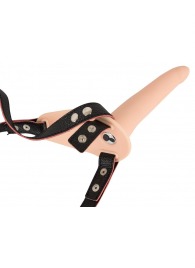 Телесный поясной страпон с вибрацией Vibrating Strap-On - 15,7 см. - Orion - купить с доставкой в Камышине