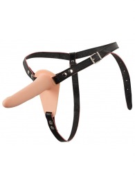 Телесный поясной страпон с вибрацией Vibrating Strap-On - 15,7 см. - Orion - купить с доставкой в Камышине