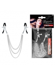 Оригинальные зажимы на соски с тройной цепочкой - Notabu - купить с доставкой в Камышине