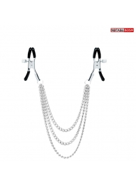 Оригинальные зажимы на соски с тройной цепочкой - Notabu - купить с доставкой в Камышине