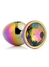 Голографическая анальная втулка с радужным кристаллом - 7,1 см. - Dream Toys - купить с доставкой в Камышине