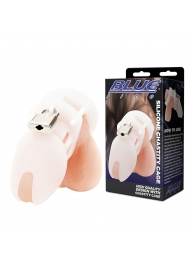 Белая клетка целомудрия Silicone Chastity Cage - BlueLine - купить с доставкой в Камышине