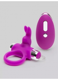 Лиловое виброкольцо с пультом ДУ Remote Control Cock Ring - Happy Rabbit - в Камышине купить с доставкой