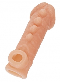 Телесная закрытая насадка с шишечками Cock Sleeve Size S - 13,8 см. - KOKOS - в Камышине купить с доставкой