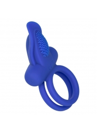 Синее перезаряжаемое эрекционное кольцо Silicone Rechargeable Dual Pleaser Enhancer - California Exotic Novelties - в Камышине купить с доставкой